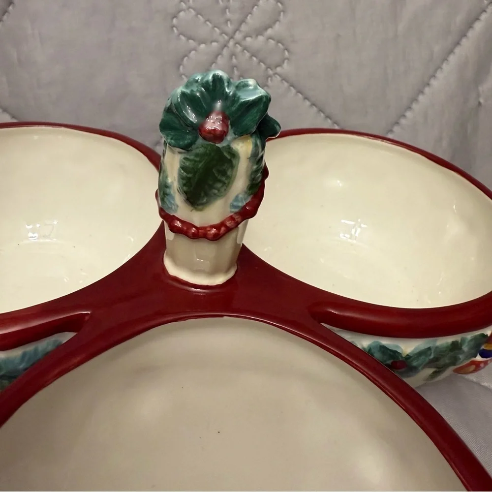 Pfaltzgraff Holiday Garland Triple Section Server
